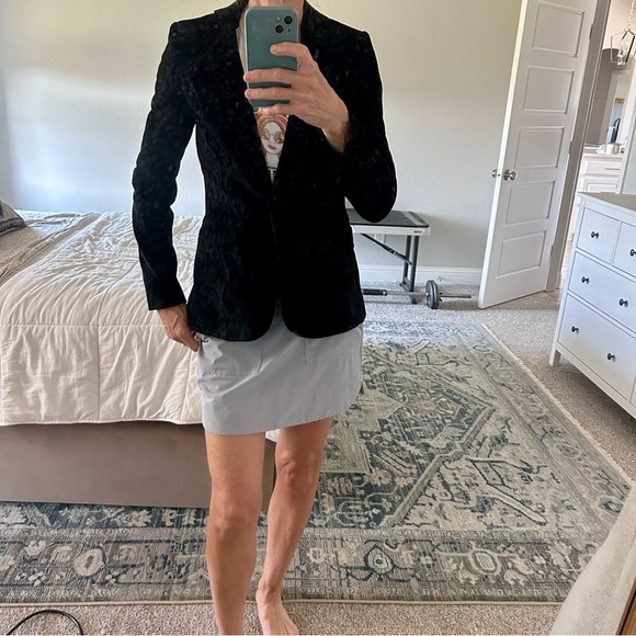 Frame Velvet Python Classic Blazer Black/Noir - Picture 2 of 16